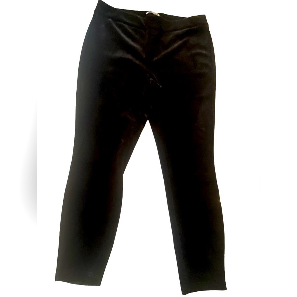 Nanette lepore ribbed black velveteen pull on high waisted pants/leggings sz xl
